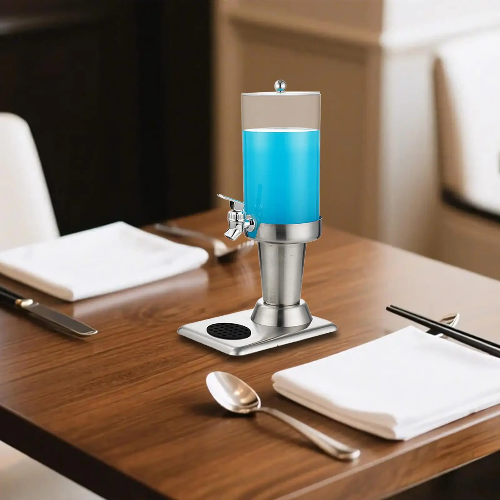 Cold Drink Barrel Dispenser with Removable Drip Tray Glass Juice Cups Compatible for Commercial Events and Home Use
