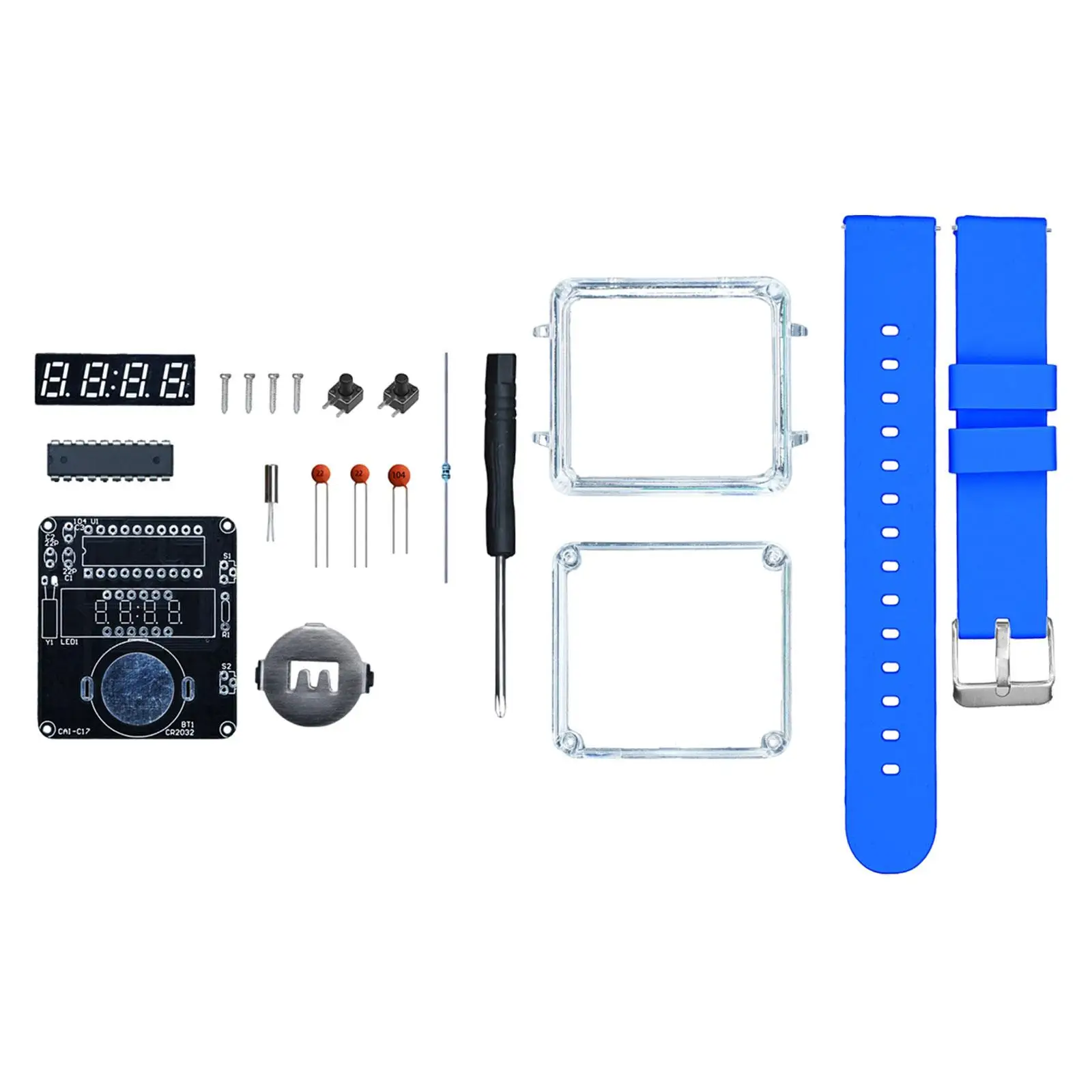 

Набор для сборки электронных часов своими руками: развивающая игрушка, выбор формата времени (12/24 часа), креативный подарок, научный эксперимент, электронный обучающий набор для образования
