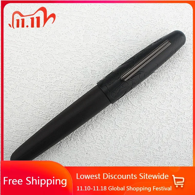 

New Sale Jinhao 9056 Metal Fountain Pen F 0.5mm Nib Writing Ink Pen for Business Black Office with Converter for Luxury Pens