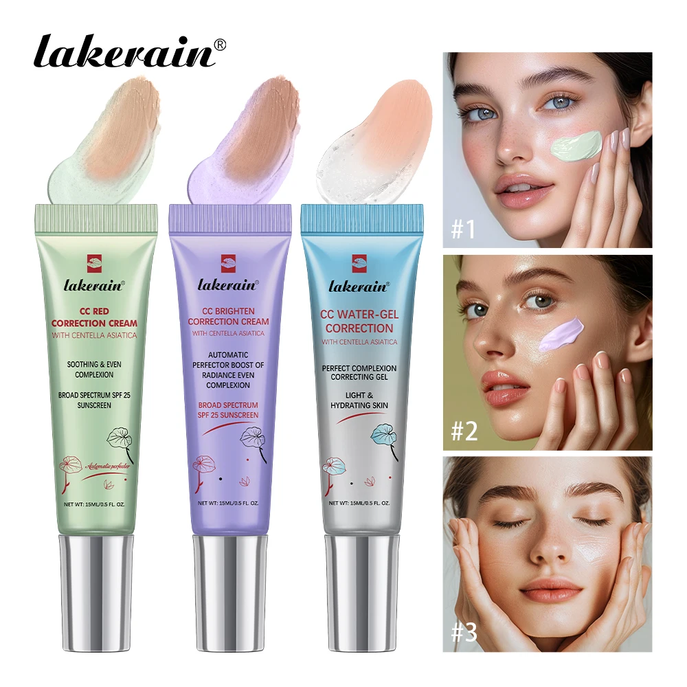 15ml CC Correction Cream Improve Skin Tone Color Changing Foundation Korean High Coverage Foundation Cream Face Base Makeup