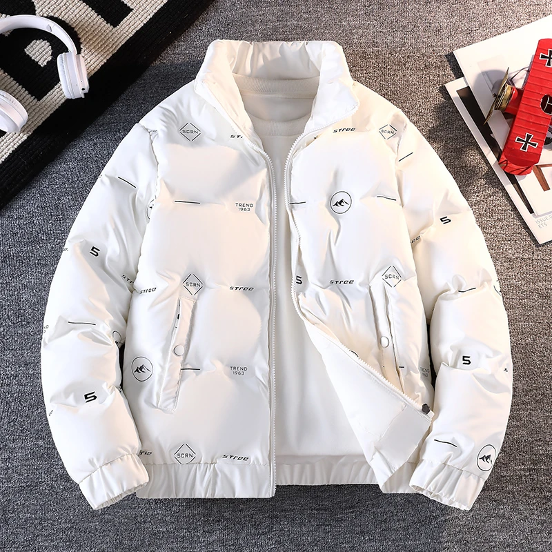 

Модная зимняя мужская хлопковая куртка, мужское пальто, толстые теплые яркие цвета, мужские шорты с воротником-стойкой, куртка-хлеб