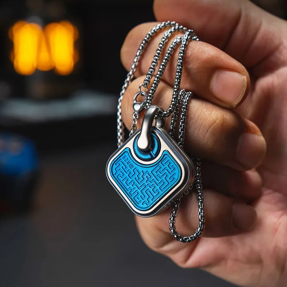 01EDC Puzzle Meccanico Portatile a Cubo Piccolo 'One Bite French Toast' con Pendente, Gioco Antistress Scorrevole da Dito