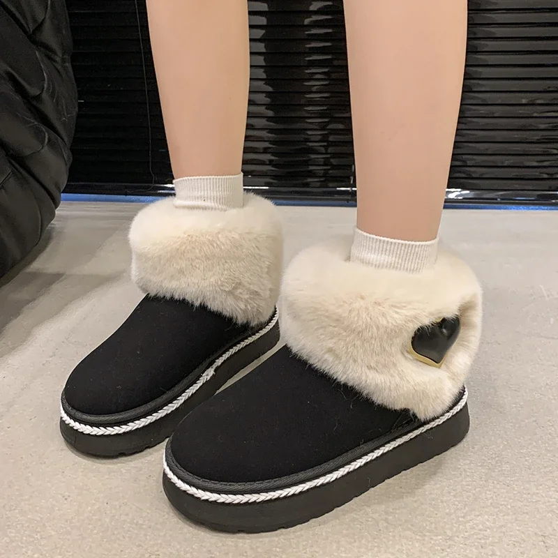 

Warm Ankle Boots Women 2024 Winter New Fashion Women's Snow Bow Warm Plush Waterproof Cotton Shoes for Women Zapatos Mujer