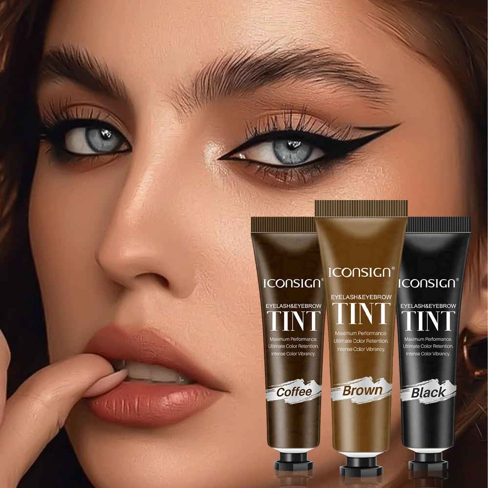 Kit de tinte de cejas resistente al agua y al sudor, color negro/marrón/café, maquillaje semipermanente, estilismo y humidificación para salón