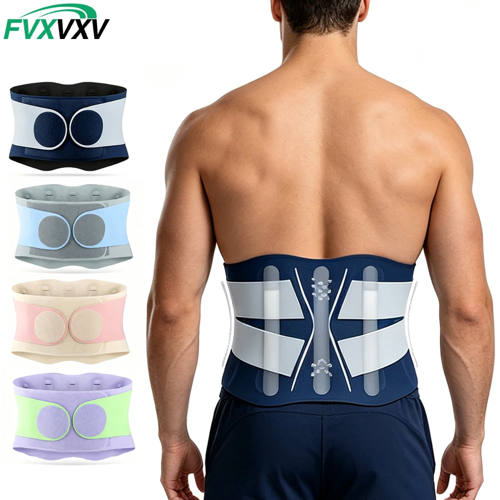 Ultra Thin Tummy Control Back Brace with Detachable 3 Steel & 2 Spring Stays, Customizable Compression Lumbar Belt for Running