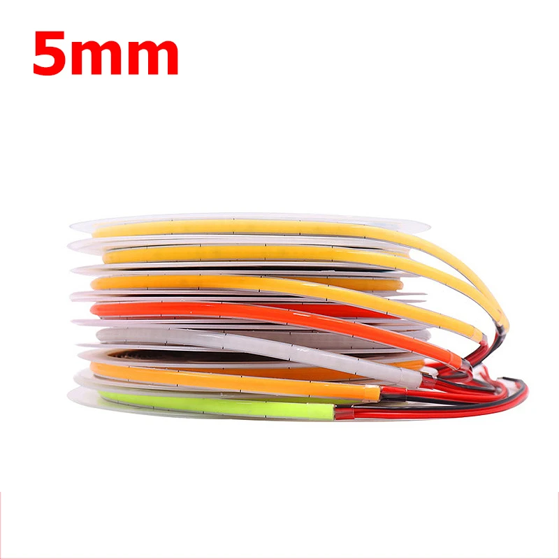 3mm 5mm COB LED Strip12V/24V 9 color 400 LEDs/m High Density Flexible LED Light For Home Decor RA90 LED Strip Lights