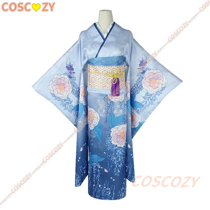 Cosplay Anime Mijn Gelukkige Huwelijk Miyo Saimori Cosplay Kostuum Bloem Bedrukt Roze Kinomo Miyo Saimori Cosplay Pruik Hoofddeksels Set