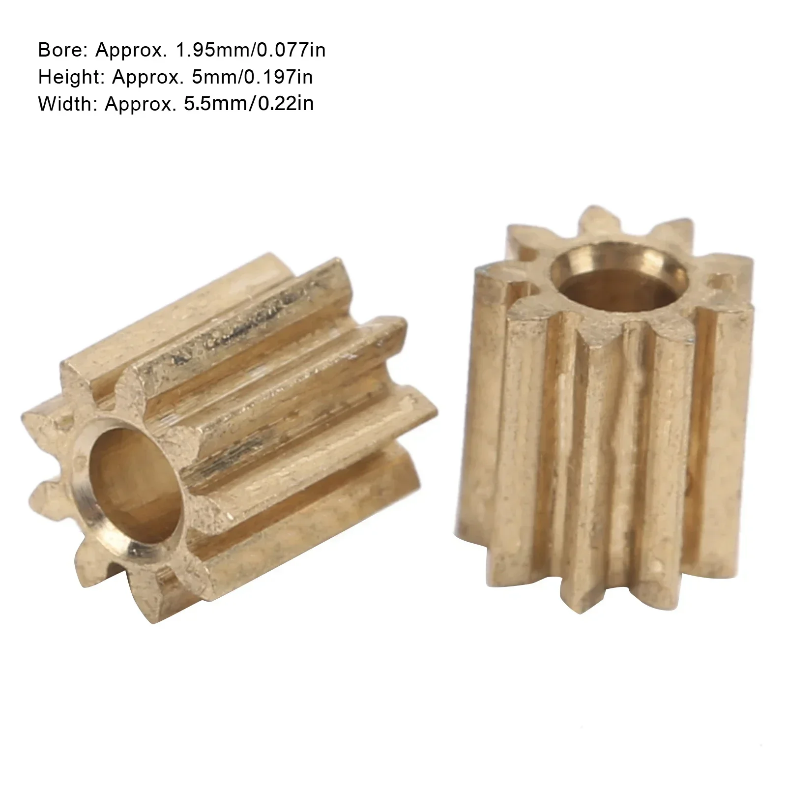 2pcs Motor Pinion Gear Brass Replacement For Duplo Intelli Lok Module 0.5 9 Teeth