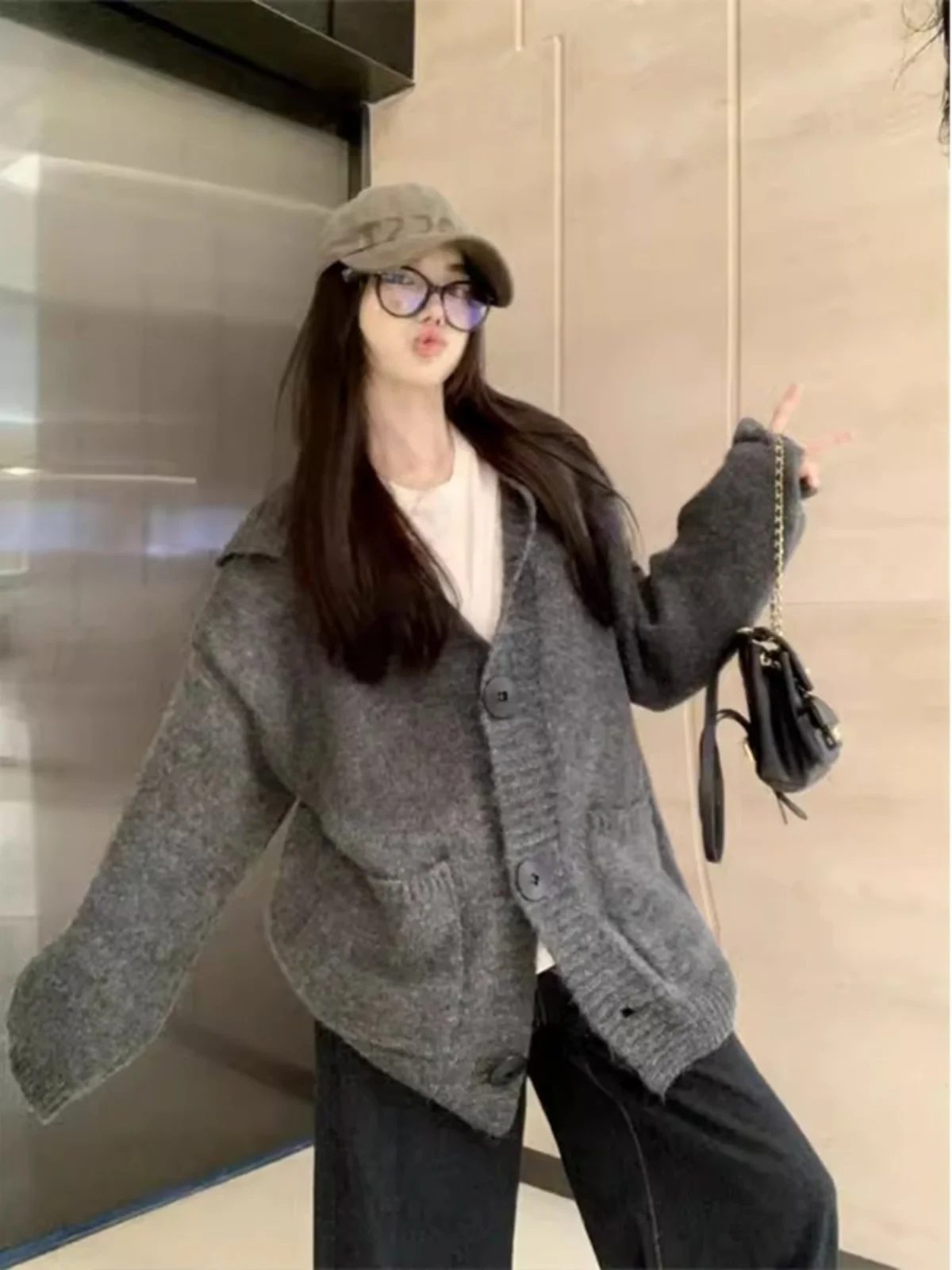 

Женское свободное вязаное пальто Long Sve с капюшоном, осень-зима, новый удобный мягкий модный свитер средней длины, топ