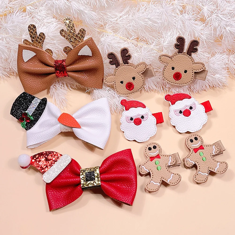 

9 шт., рождественские заколки для волос с бантом, заколки для вечеринок, аксессуары для волос, праздничный реквизит для фотобудки, рождественский подарок