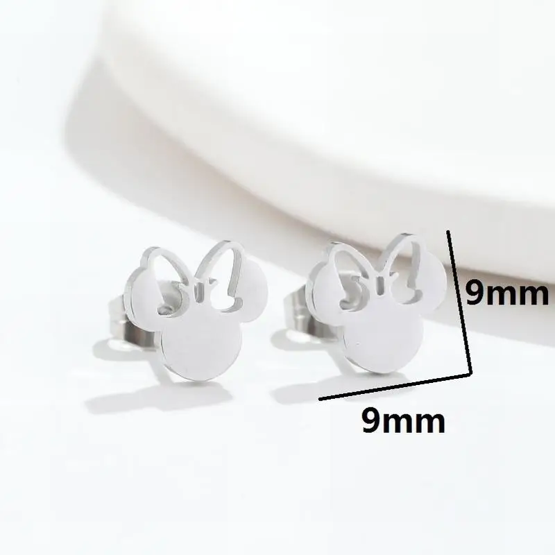 10 Pairs Cute Cartoon Stainless Steel Mickey Mouse Earrings Christmas Earrings for Women Fashion Jewelry
