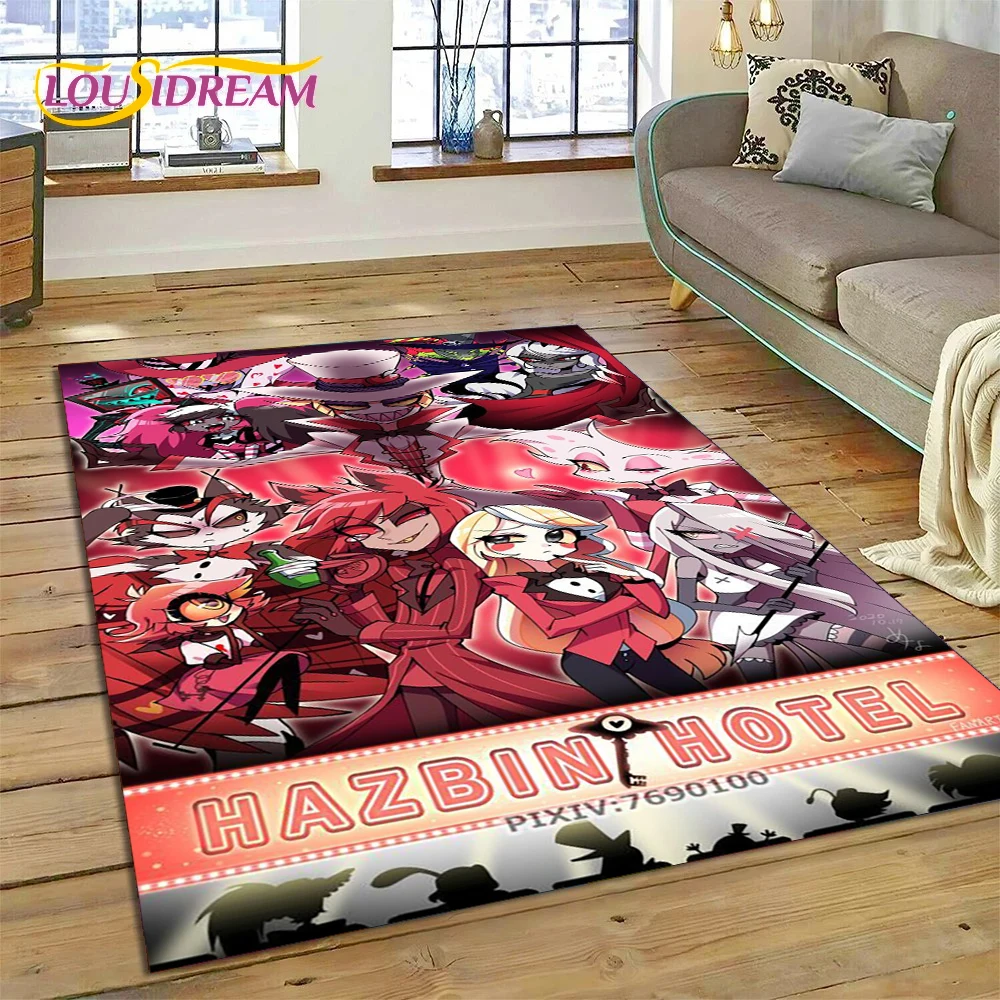 Cartoon H-Helluva Boss Blitzo H-Hazbin Hotel Carpet Rug for Bedroom Living Room Home Sofa Decoration,Child Large Decor Floor Mat