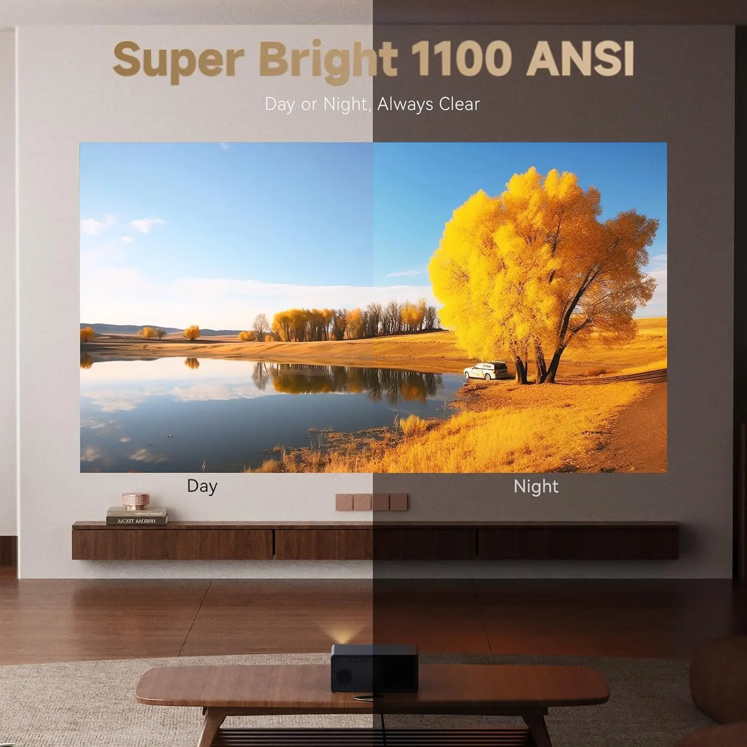 Wanbo X5 Pro 2025 Google TV,1100 ANSIルーメン、ネイティブ1080P、4K