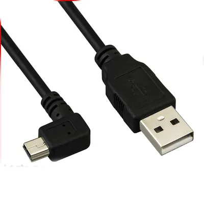 USB 2.0 Male to Mini USB B Type 5pin 90 Degree Up & Down & Left & Right Angled Male Data Cable 0.25m/0.5m/1.8m/5m