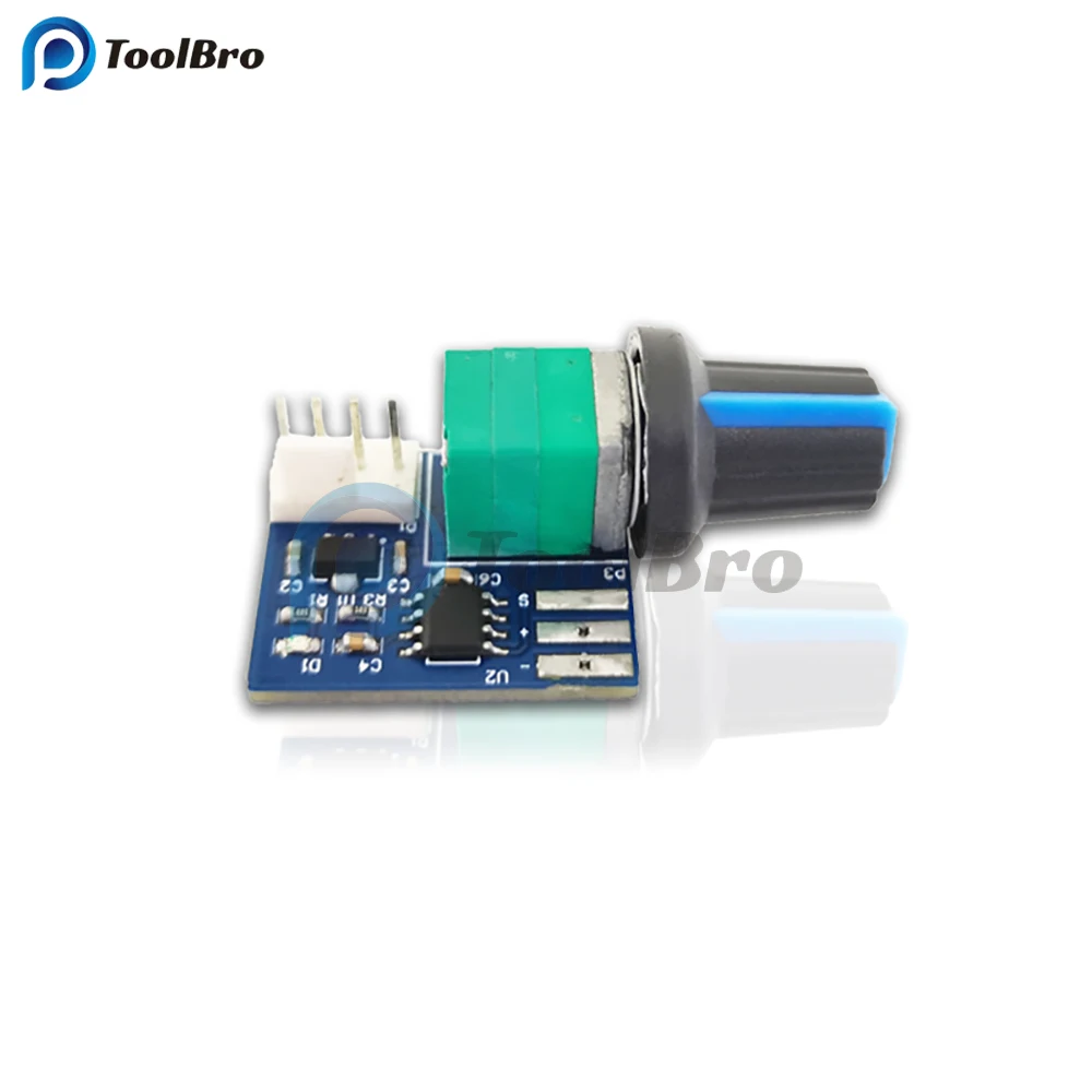 DC 12V Motor Speed Controller Electric Stepless Mini Fan Governor Regulator 0%-97% 25KHz Buck Speed Control Switch for 4Pin Fan