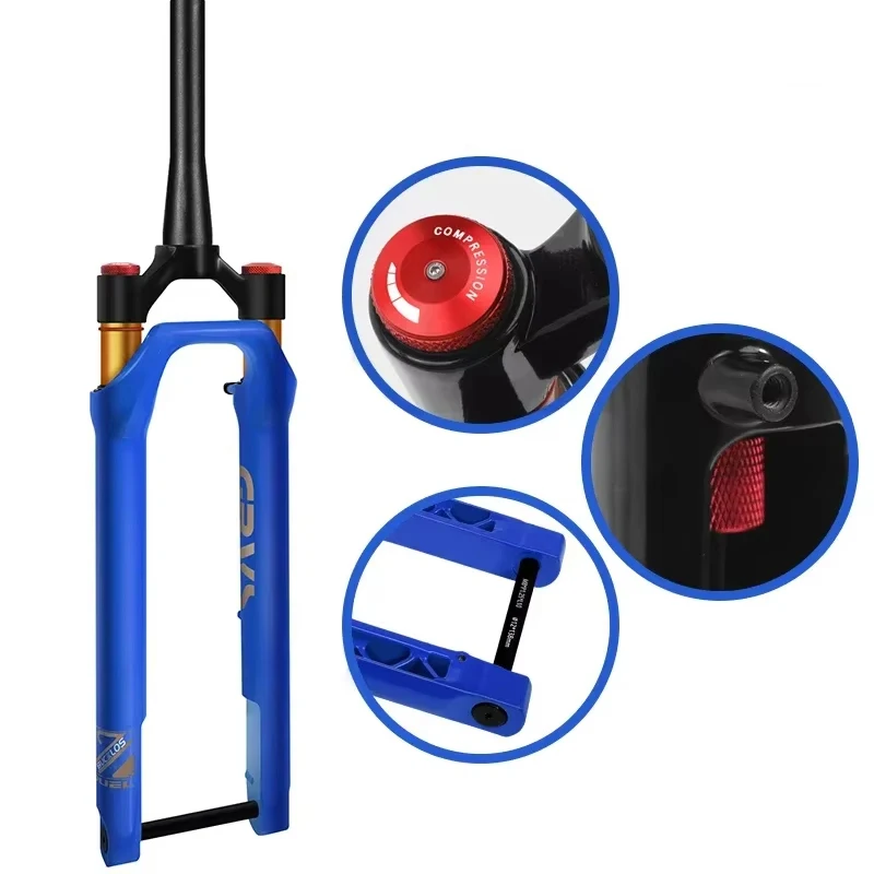 Bicycle Air Fork Gravel Road Bicycle Air Suspension Fork 12 * 100mm