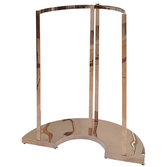 

Retail Rose Gold Store Half Round Garment Display Rack Clothing Stand