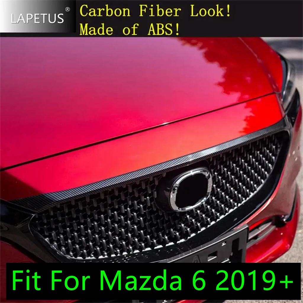 

Car Accessories Front Up Grid Around Hoods Bonnet Mesh Stripes Front Engine Trim Decor Strip Cover Trim For Mazda 6 2019 - 2024