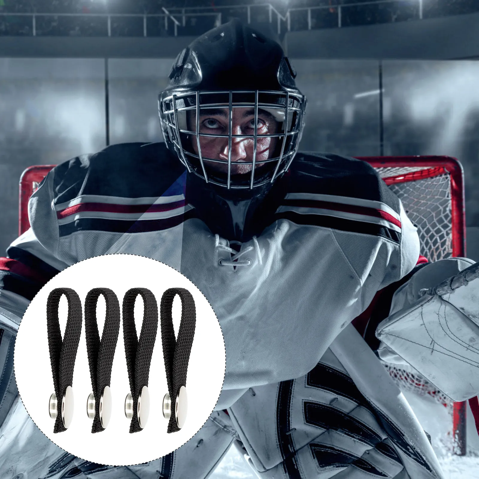 

4Pcs Hockey Chin Strap Polyester Universal Detachable Elastic Replacement Strap for Sports Safety Helmets