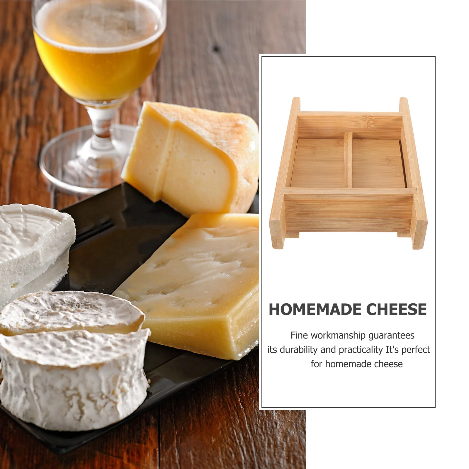 

Tofu Making Tool with Wooden Press Mold DIY Cheese Tofu Presser Household Bean Curd Press Mould Making Set Natural