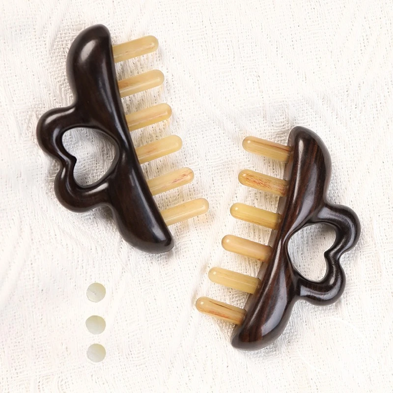 

1 шт. Деревянный массажер для головы и тела, расческа-массажер для кожи головы, инструмент для массажа волос, скребок для точечного массажа, скребок для носа