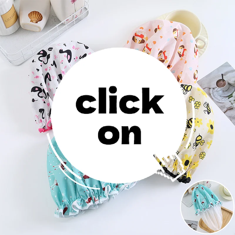 

Двухслойная шапочка для душа с цветочным узором, водонепроницаемая многоразовая шапочка для ванны с принтом для женщин, женская спа-салон, домашнее путешествие, использование