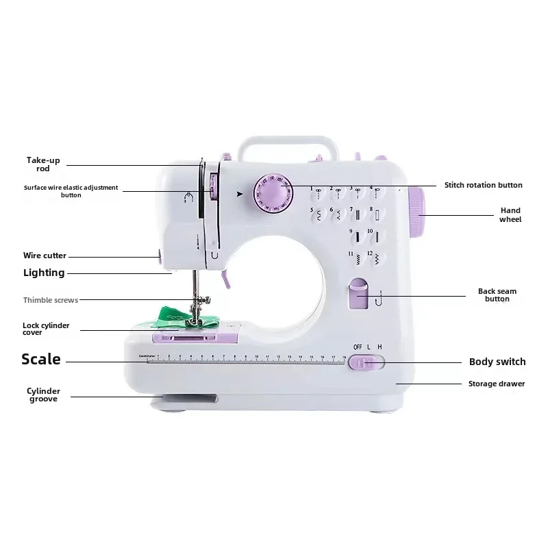 505A Cross-border Hot Selling Sewing MAchine Household Electric Desktop HAndheld Fully AutomAtic Sewing MAchine Lock Edge Loc...