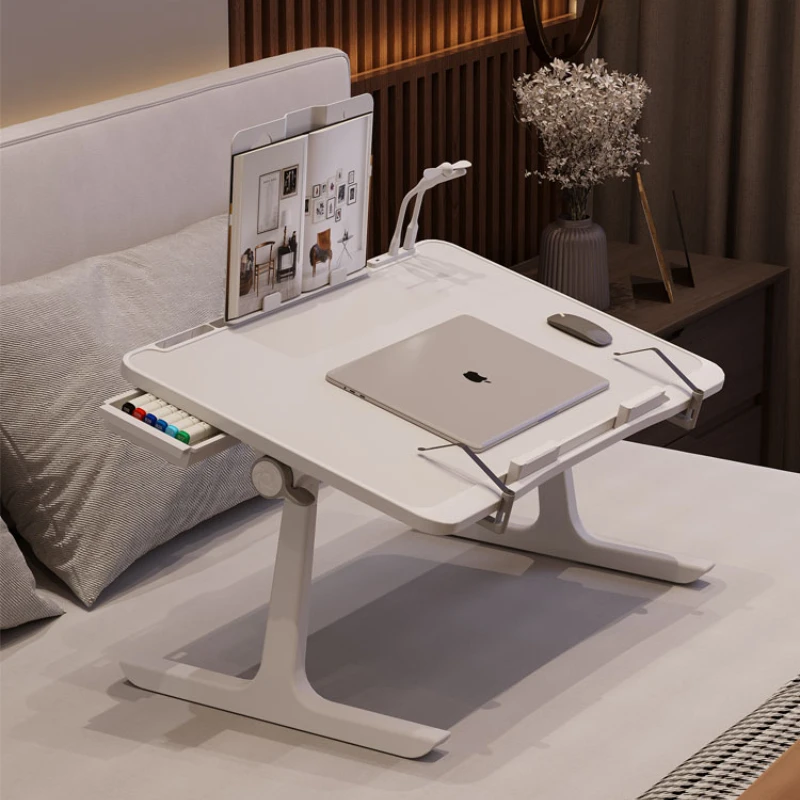 Adjustable Laptop Table Bed Reading Desk Writing Stand with Non-Slip Legs Multi-Angle Foldable Study