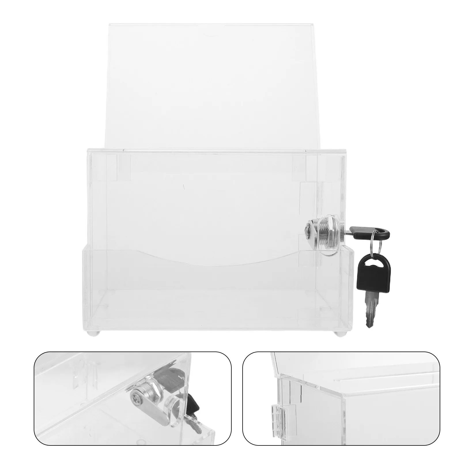 

Прозрачная акриловая коробка для пожертвований с замком и ключом, ящик для предложений, для розыгрышей, голосований, ресторанов, сборов средств