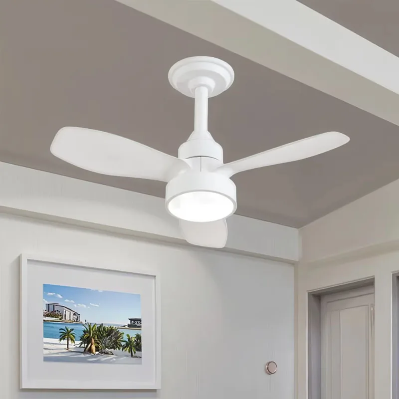 18-24Inch Ceiling Fan with Light 3Colors 3Speeds Timing Ceiling Fan with Remote Control 3 Blades for Kitchen Bedroom Dining Room