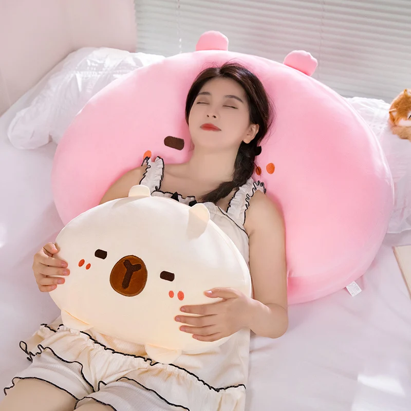 หมอนตุ๊กตายัดนุ่นน่ารักๆการ์ตูนสัตว์ plushie นุ่มฟูนุ่ม bantal Kursi รองรับด้านหลัง