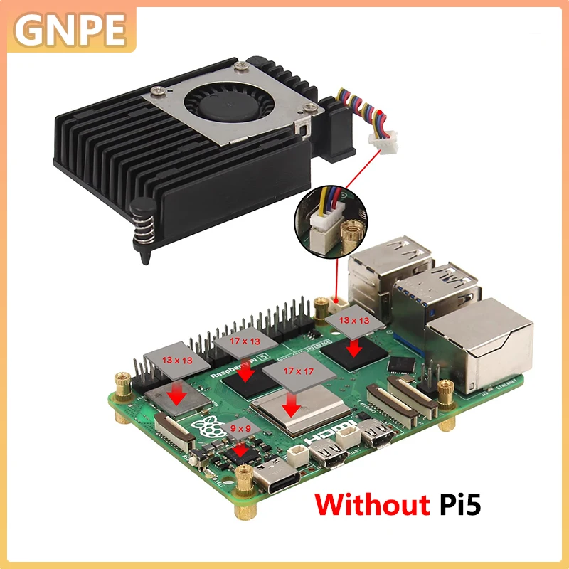 Raspberry Pi 5 Aktiver Kühler-Kühlkörper mit Lüfter