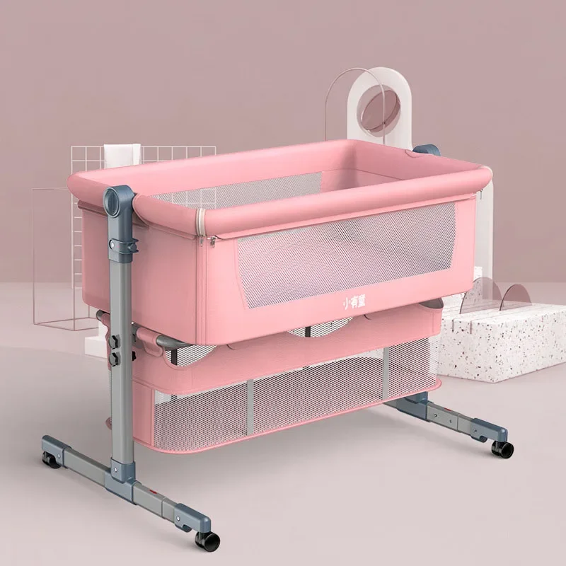 Foldable Crib Multifunctional Portable Bassinet Newborn Travel Bassinet Removable with Mosquito Net Bird's Nest Baby Crib