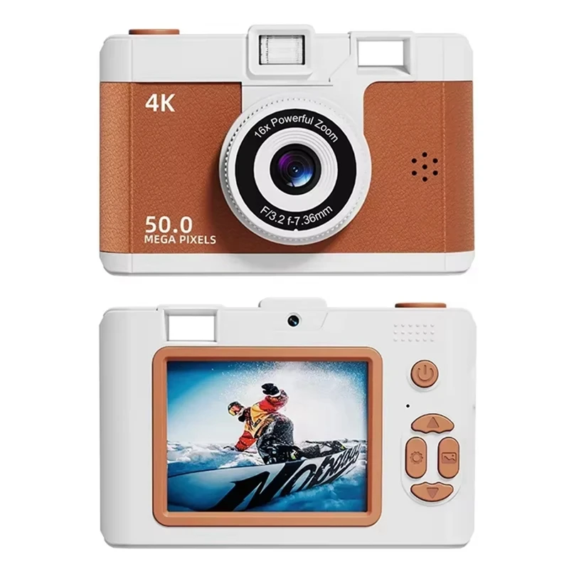 

A37T-4K Digital Camera Retro Dual Lens Multifunction CCD Instant Thermal Camer For Travel Students Compact Photography