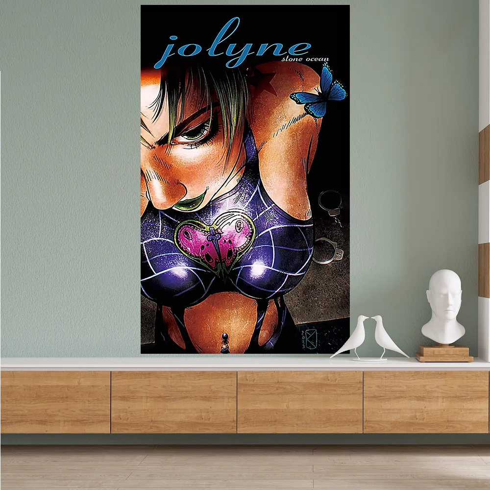 Jojo's Bizarre Adventure Stand in Music Poster flag Suitable for rooms, decorative garages，Japanese art racing style flag
