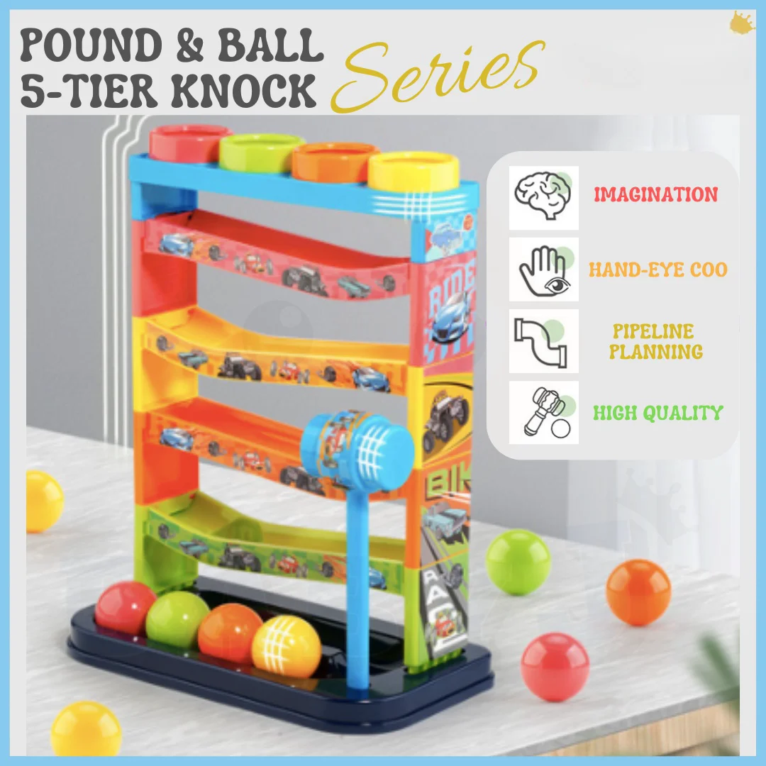 

Rolling Ball Drop Toy 5 Layer Tower Run With Swirling Ramps & 4 Balls Toys