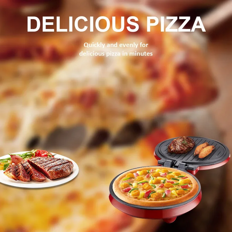 SK-08013 Electric Pizza Oven with Stone & Grill Pan, Large Electric Pizza Oven Countertop with Timer, Window, Pizza Make