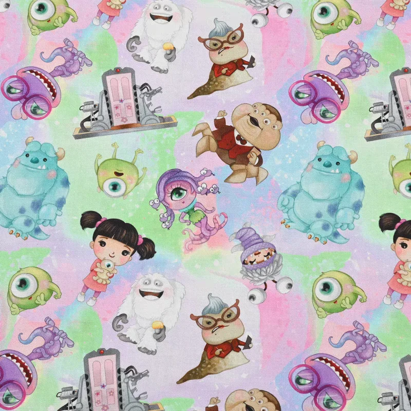 Disney Monsters University 100% Cotton Fabric For Sewing Patchwork Clothes DIY Quilting Needlework Material