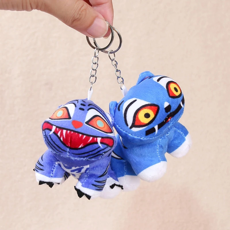 Blue Tiger Doll Pendant Plush Keychain Keyring Backpack Buckle Filled Plush Pendant Soft Skin friendly Fabric Healing Gift