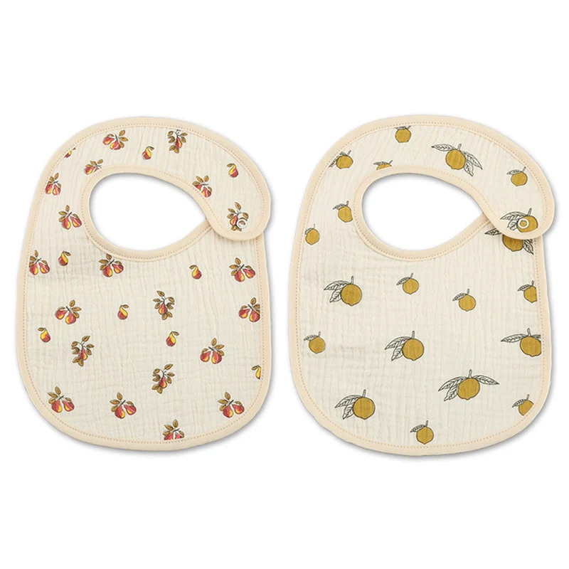 2PC Newborn Cotton Gauze Cartoon Baby Bibs Infant Boys Girls Burp Cloth Thin Scarf Children Feeding Saliva Towel Stuff For Kids