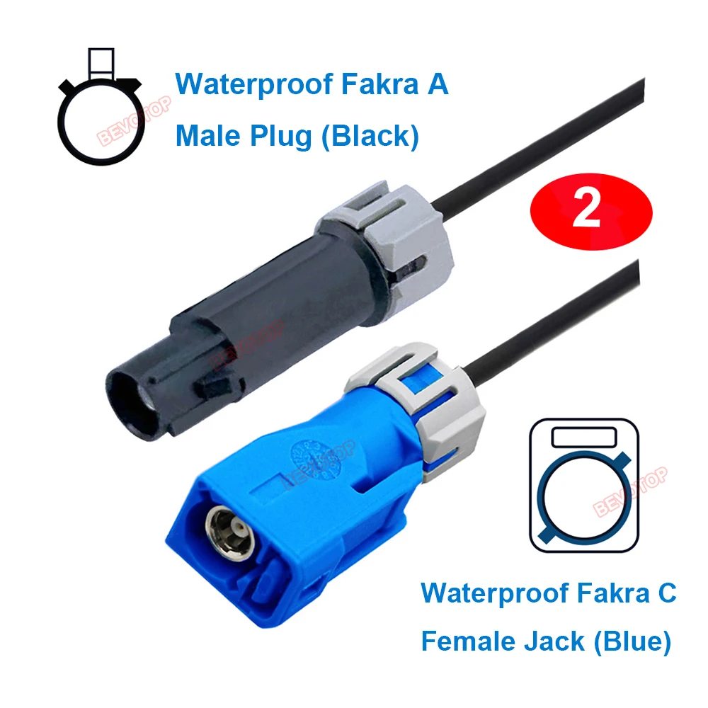 1PCS Waterproof Fakra Cable Front Park Assist Camera Wiring Harness for A6 4K097192C4K0971 192 C2020-2023 BEVOTOP Auto Jumper