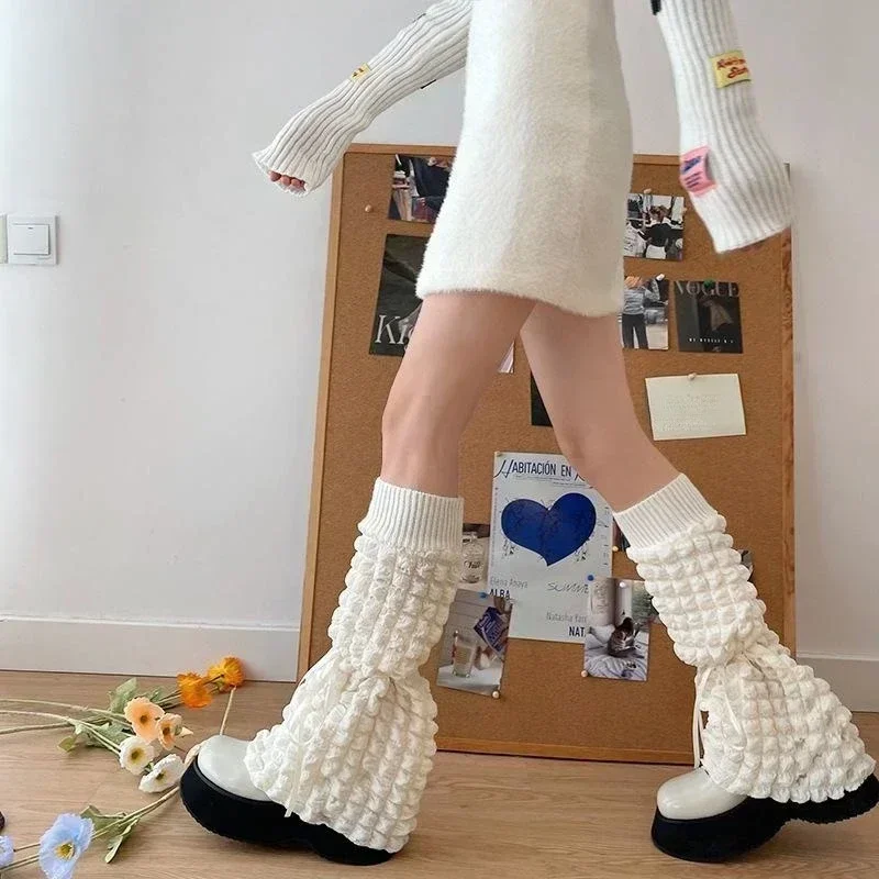 1 Pair Autumn Winter Retro Spicy Girl Lace Women\'s Leg Warmers, Lolita Girl JK Horn T-shaped Socks, Elephant Leg Socks, Female