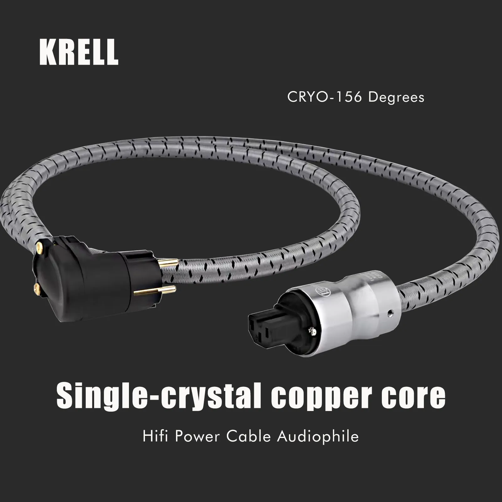 

KRELL CRYO-156 Hifi Power Cable OCC Schuko Power Cord Audiophile AC US/EU 90 degrees L Shape Power Plug for CD Amplifier AMP
