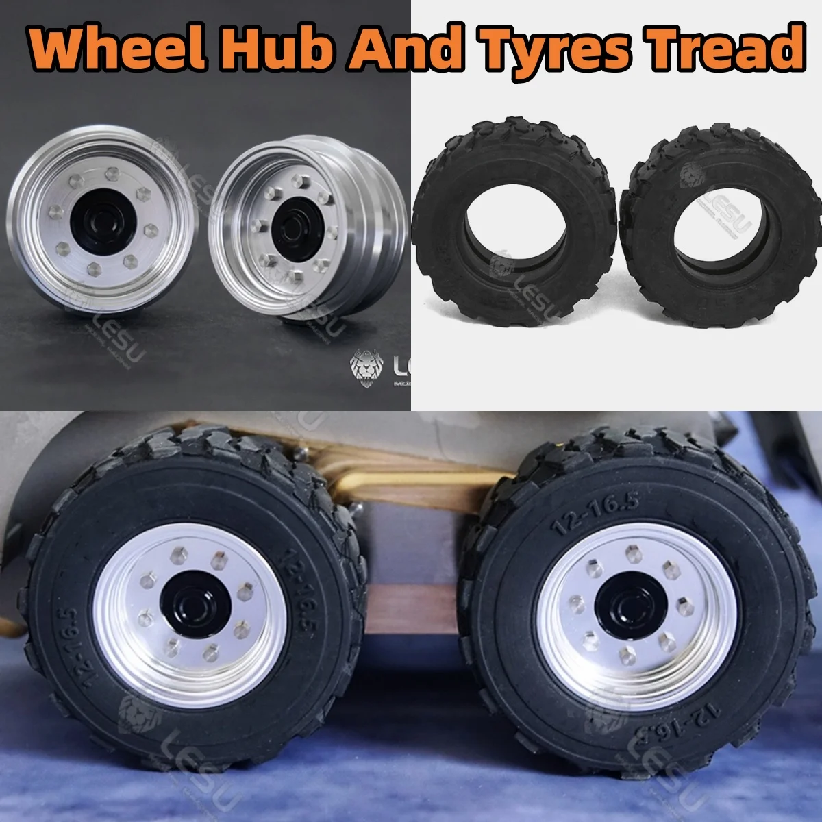 Radnabe und Reifen Lauffläche Bobcat Loader Reifen Upgrade für 1/14 Tamiya RC SCANIA Mann Lesu Actros Traktoranhänger Modellteile