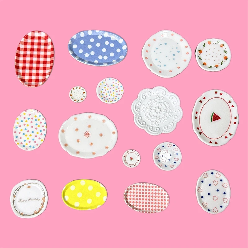 4 Teile/satz 1/12 Puppenhaus Miniatur Abendessen Platten Tablett Modell Simulation Mini Küche Geschirr Puppe Haus Dekor Spielzeug Zubehör