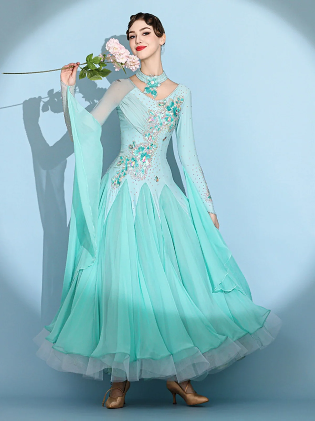 2024 Newest Women Ballroom Dance Dress Waltz Adult Modern Ball Costumes Tango Rumba Dance Costumes S7101