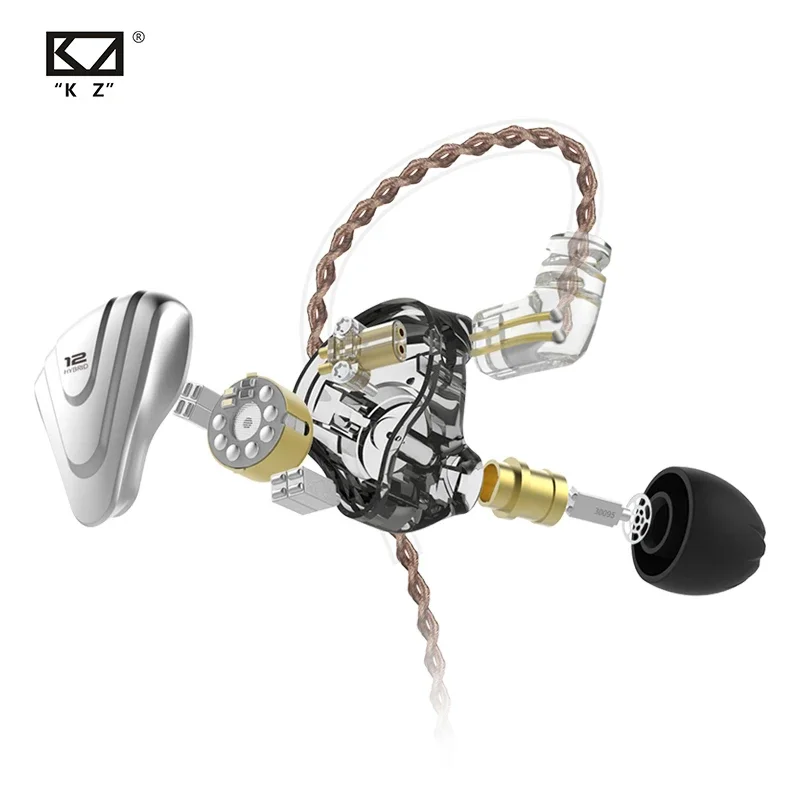 KZ ZSX ターミネーター メタル ヘッドセット 5BA + 1DD ハイブリッド 12 ドライバー HIFI 低音イヤホン インイヤー モニター ノイズ キャンセリング イヤホン