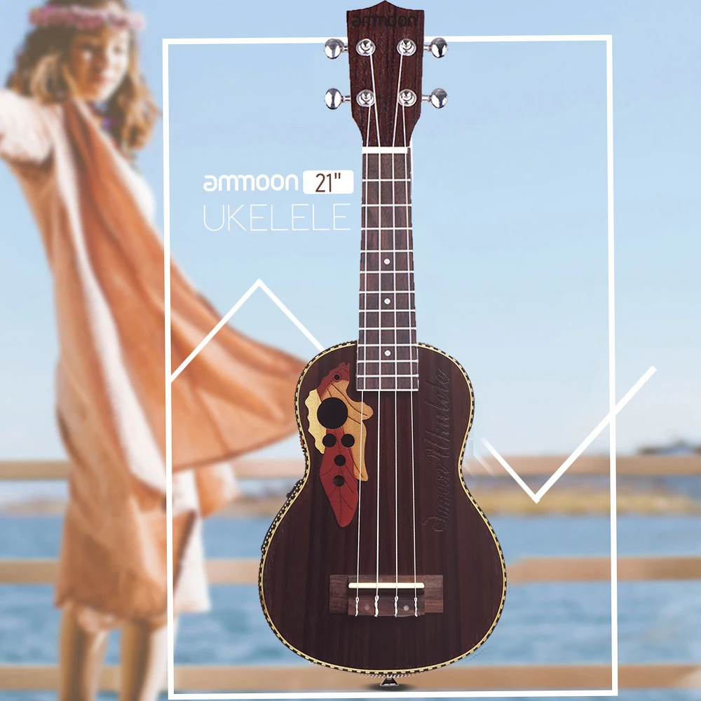 ammoon High Quality Spruce Ukelele 21