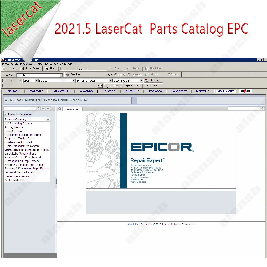 

20211.5 LaserCAT 3 США послепродажный каталог запчастей EPC + нитро