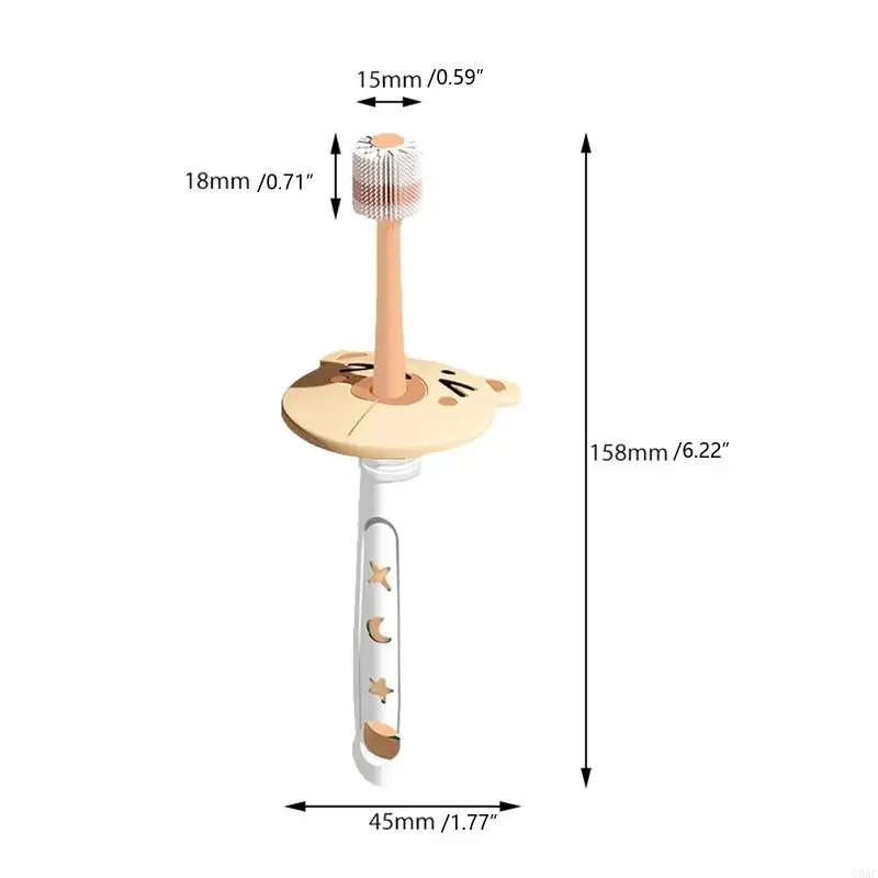 C5af Baby à 360 degrés Rotation libre brosse à dents Enfants Sécurité à brosse à dents à poils doux